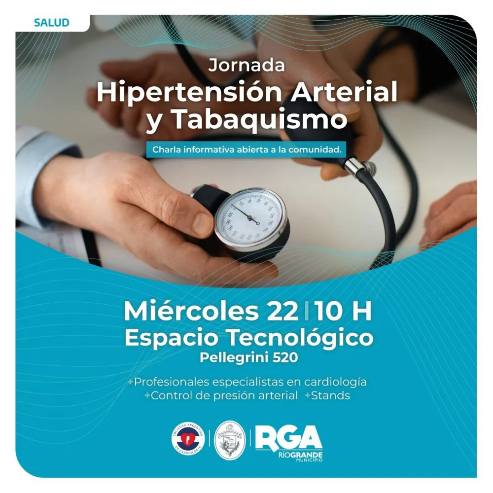 Río Grande: Realizarán una jornada sobre Hipertensión Arterial y Tabaquismo
