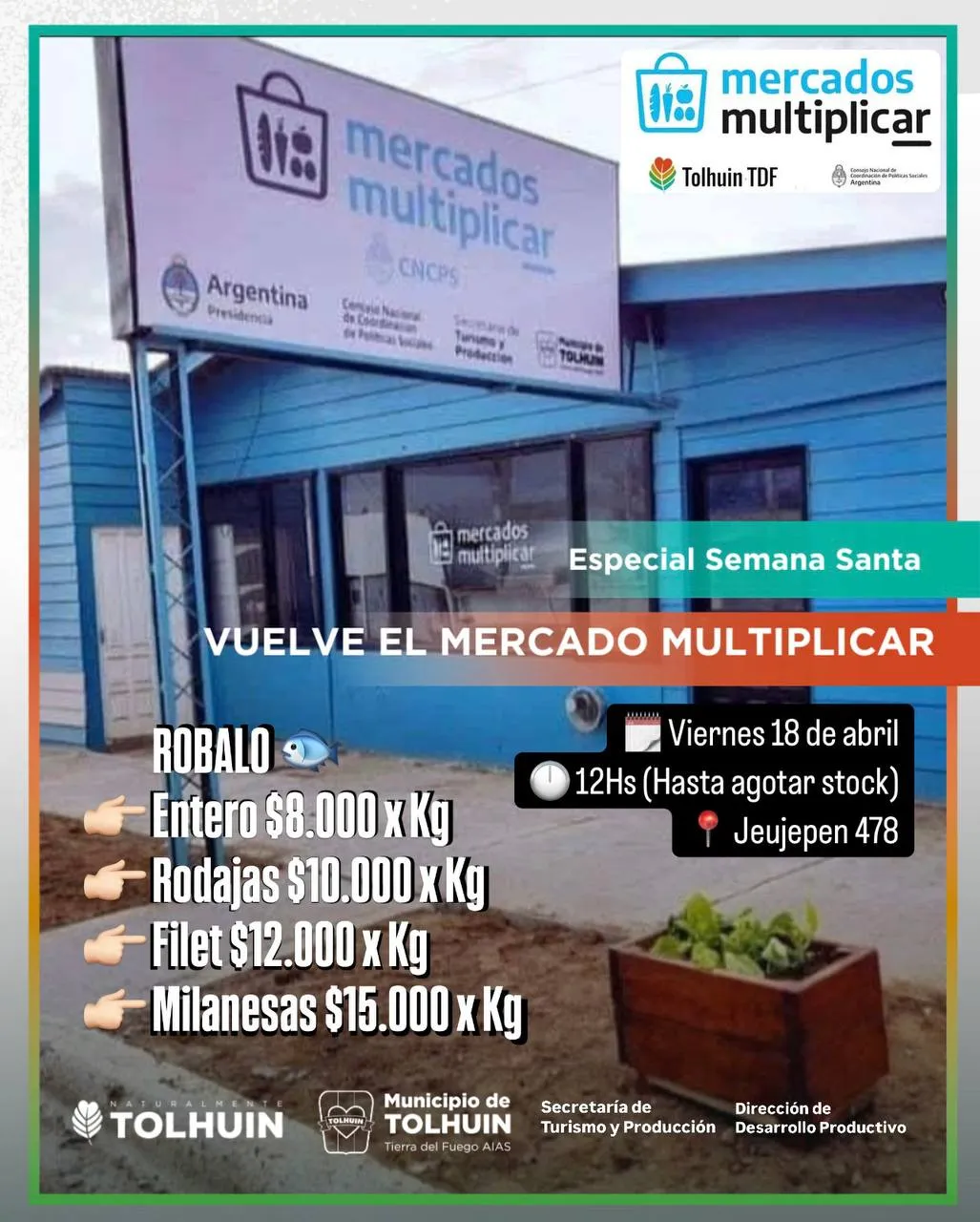El Mercado Multiplicar de Tolhuin reabre sus puertas con un especial de Semana Santa