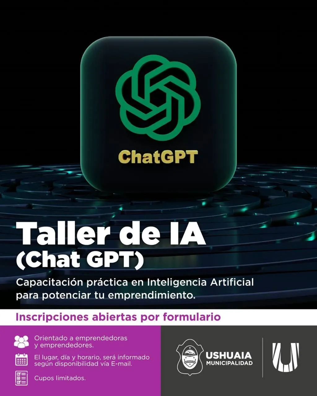 Ushuaia: Inscripciones abiertas al Taller de Inteligencia Artificial para emprendedores