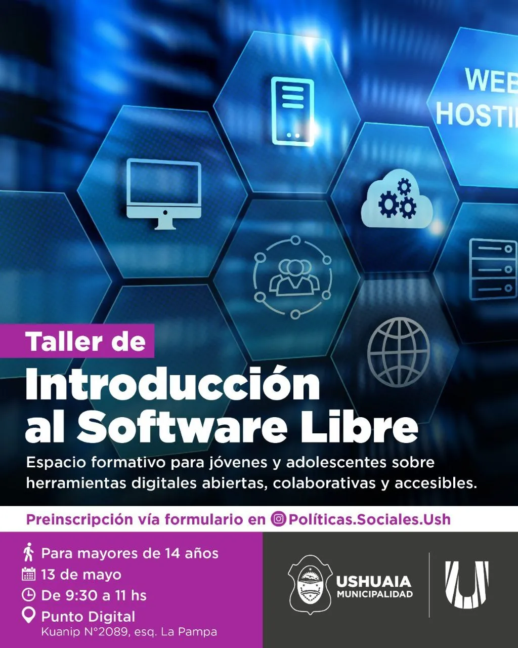 La Municipalidad de Ushuaia invita a jóvenes a participar del taller "Introducción al Software Libre"