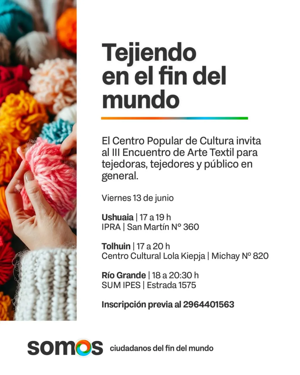 El Centro Popular de Cultura invita al III Encuentro de Arte Textil