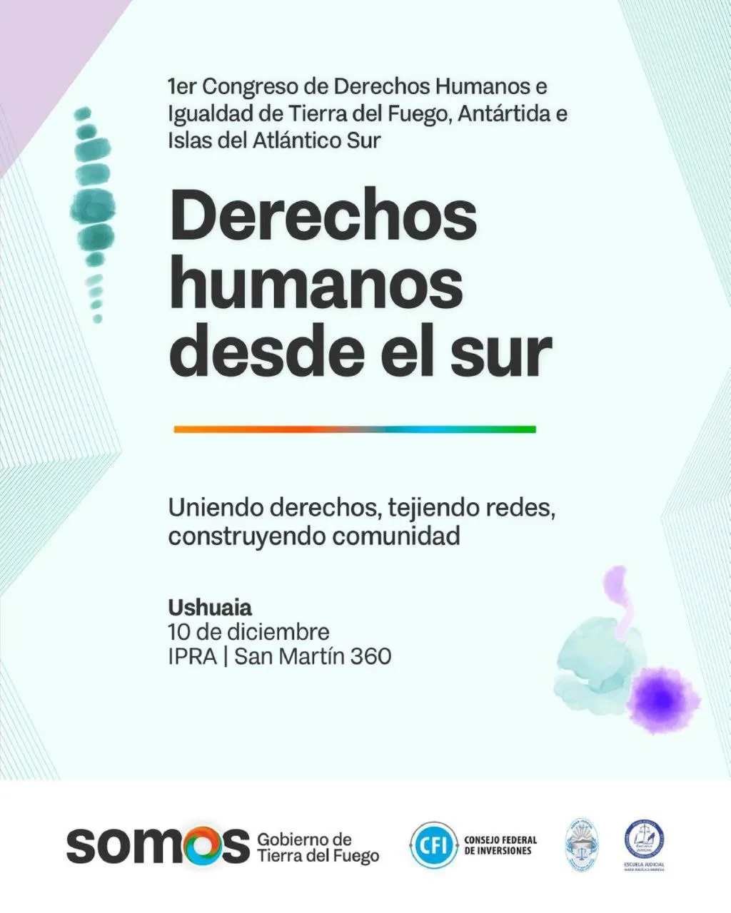 "Derechos Humanos desde el Sur": Gobierno invita a participar del 1° Congreso por los Derechos Humanos
